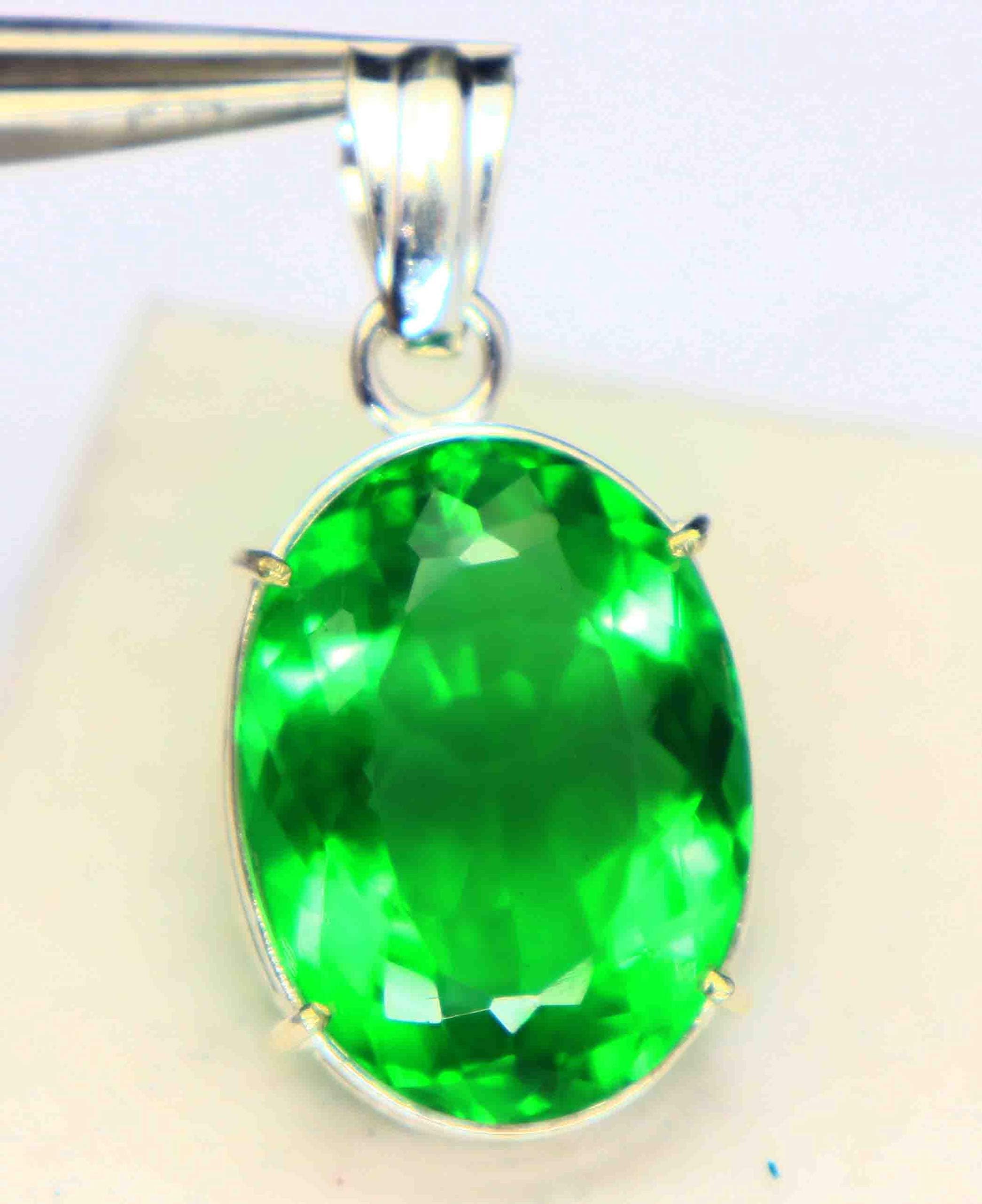 New Year Sale 62.85 Ct EGL Certified Green Moldavite Pendant 925 Solid Silver C62