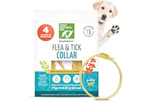 Only Natural Pet EasyDefense Flea & Tick Dog Collar - Canine Flea Control Collars - One Size Fits All - Pet Care That Protects up to 4 Months - for Dogs (Single Collar)