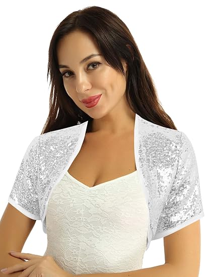 silver short jacket for wedding