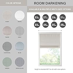 Madison Park Galen Cordless Roman Shade, 31"W x