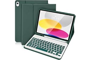 SOPPY Keyboard Case for iPad 10th Generation, Detachable Wireless Keyboard for iPad 10th Gen 10.9 in 2022 (A2696/A2757/A2777), Slim Keyboard Case with Pencil Holder for iPad 10th Gen 2022,GN