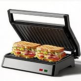 Panini Press Grill, Standard 2-Slice Sandwich Maker with Non-Stick Plates, 1200W Sandwich Press Electric Indoor Grill, Opens 180&deg; for Any Size of Food, Stainless Steel Surface and Removable Drip Tray