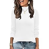 LOMON Mock Neck Tops for Women Long Sleeve Dressy Casual Lightweight Basic Knitted Pullover Sweater S-XL