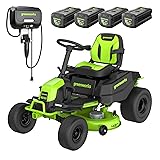Greenworks 80V 42" Tractor (Gen 2), (4) 5.0Ah