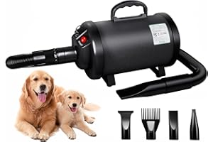 Blanlody Dog Dryer High Velocity Pet Hair Blower for Grooming, Blow 3200W/4.5HP for Large Dogs secadora para Perros with Stepless Adjustable Speed, 4 Different Nozzles