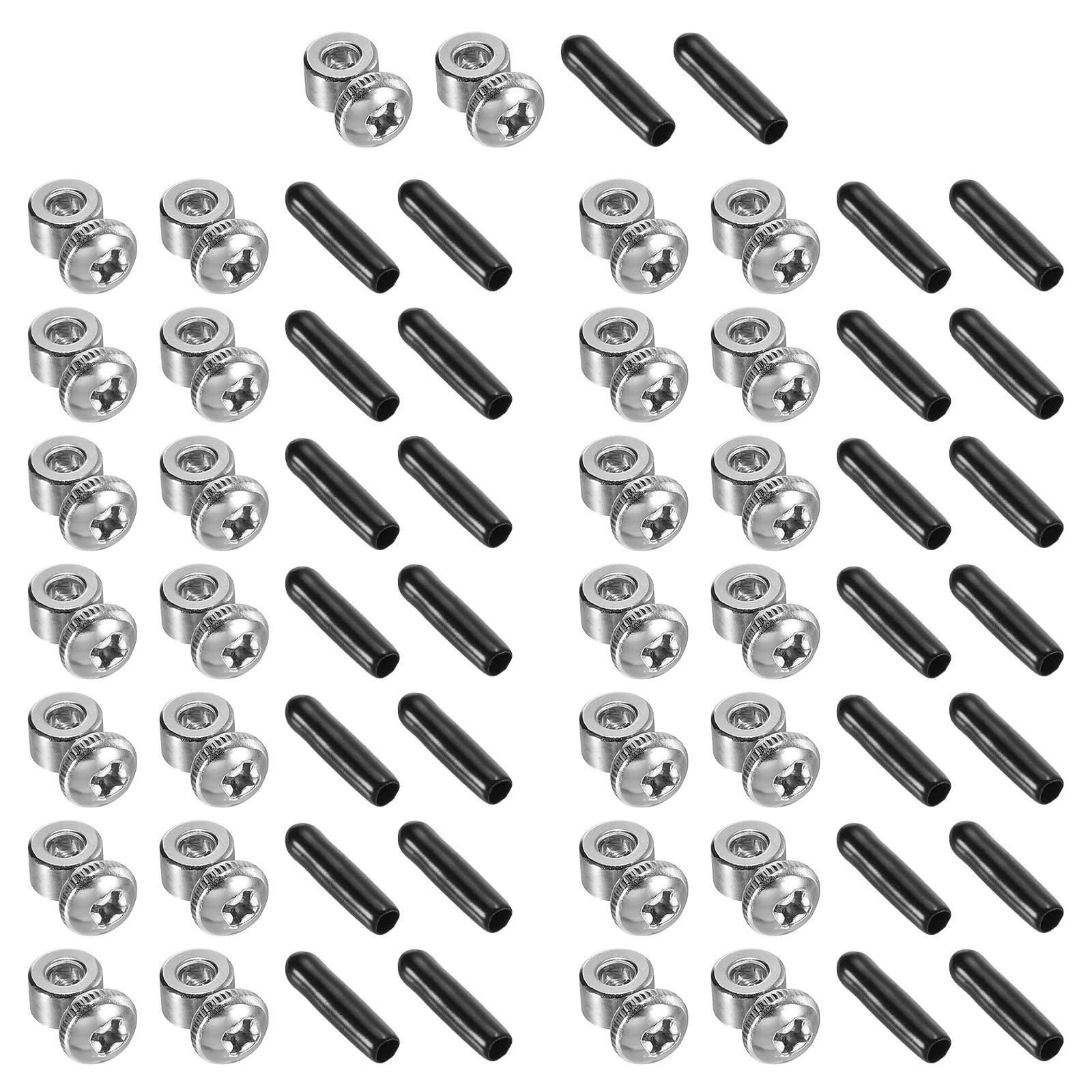 PATIKIL Replacement Adjustable Screws and End Caps Set, 15 Sets Jump Rope Spare Replacement Accessories for Jump Rope Speed Cable