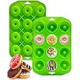 thumbnail interactive-video image 1 of Sinoskye 2-Pack Mini Donut Baking Pans - BPA Free Silicone Donut Molds For Bagels & Cakes (Green) 1 of 5