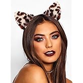 Catery Leopard Cat Ears Cheetah Ears Headband Leopard Costume Accessories for Women