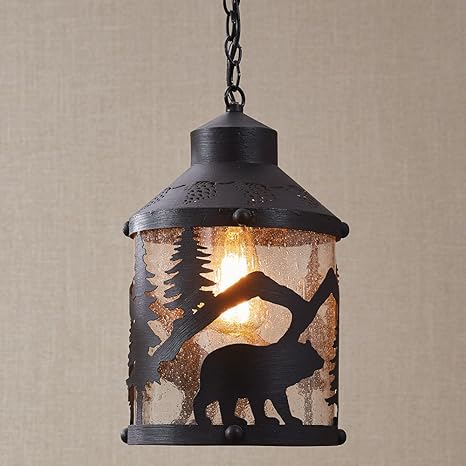 Black Bear Forest Pendant Light Amazon Com