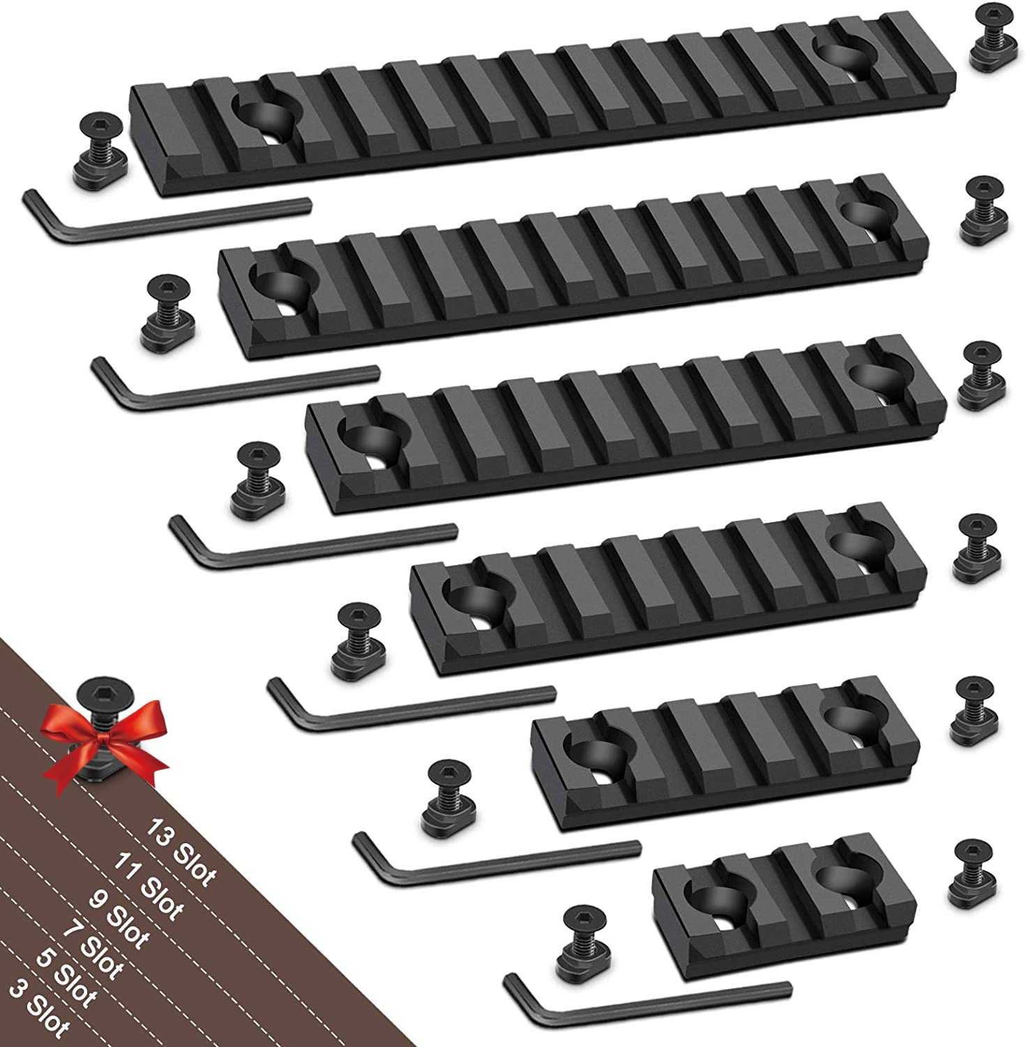 Photo 1 of Bontok Single Picatinny Aluminum Accessory Rail Set with T-Nuts & Screws, Wrench- Squared Corner- Aluminum