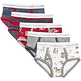 Burt's Bees Baby Boys' Underwear Set - Breathable 100% Organic Cotton Undies, Pack of 5 for Toddler 2T to 8 Years Old