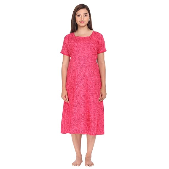 Women's Cotton A-Line Feeding Nightwear