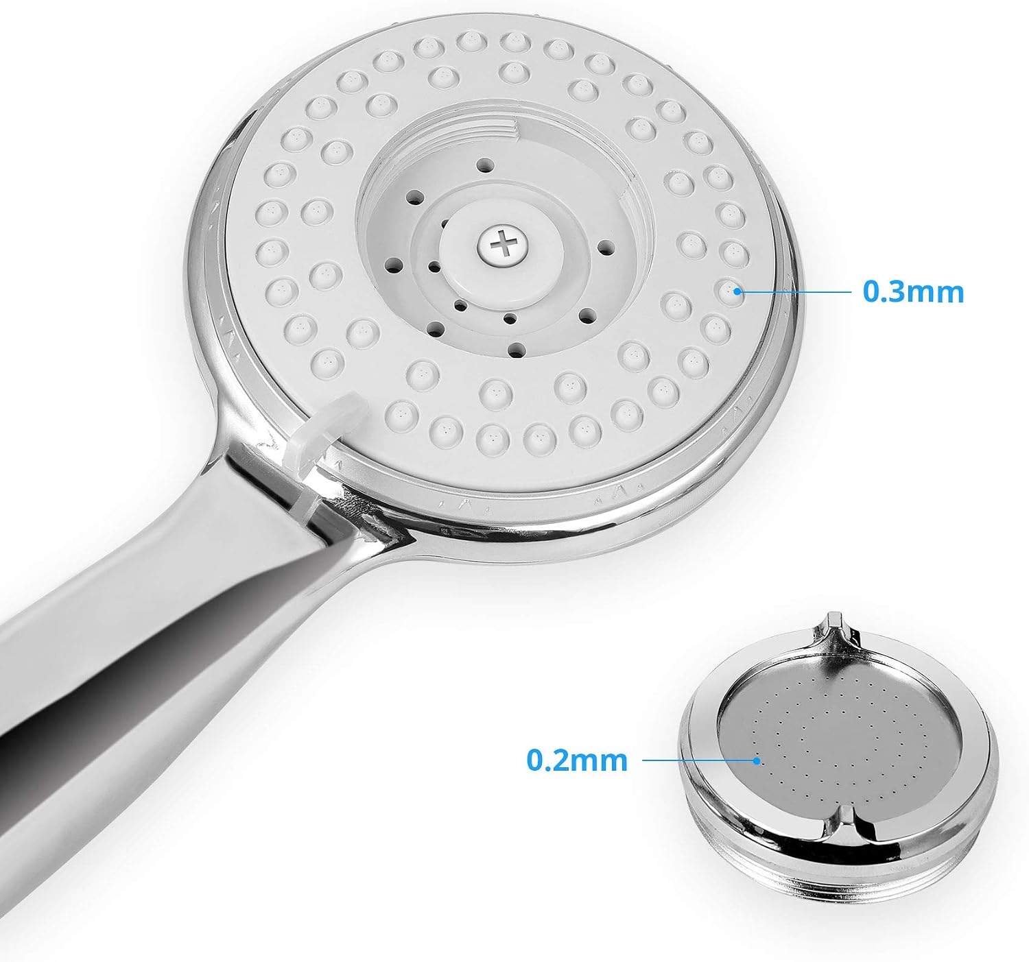 Aywne Shower Head with Hose (2m), High Pressure Water Saving 5 Mode ...