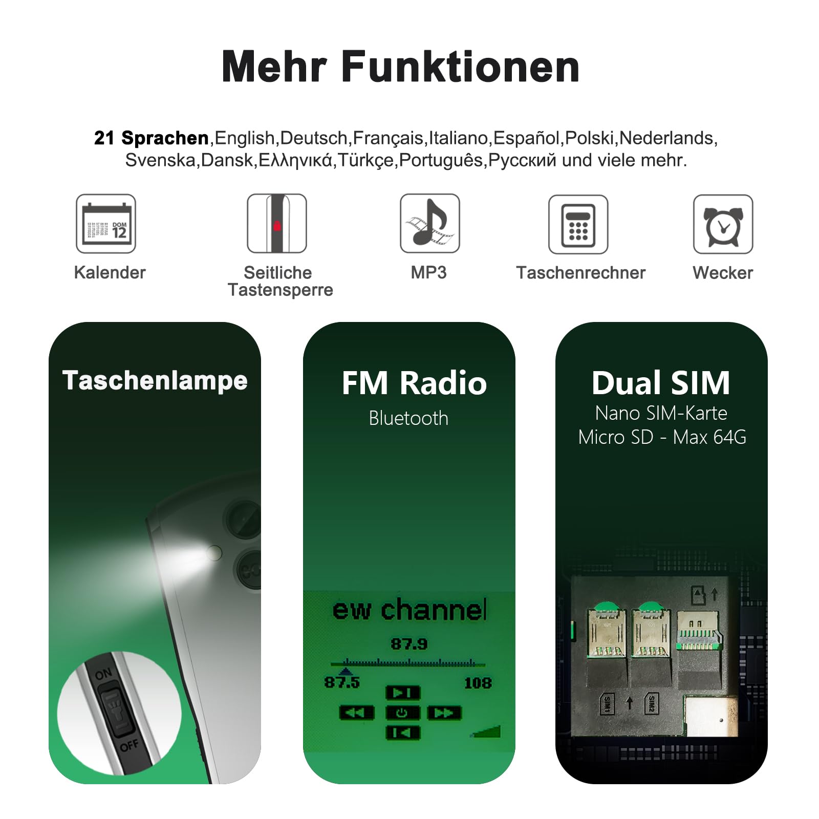 artfone A400 4G Volte Seniorenhandy ohne Vertrag | Großtasten Handy mit Notruftaste&1800mAh Akku,Dual-SIM Tastenhandy mit Tischladestation | Einfaches Mobiltelefon für Senioren, 2,4" Display | Silber 6