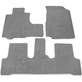 IKON MOTORSPORTS, Floor Mats Compatible with 2007-2011 Honda CR-V, Factory Fitment Gray/Grey Nylon Front Rear Car Floor Mats Liner Carpets Replacement 3PCS, 2008 2009 2010
