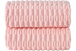 ANKING 40x80 Inches Oversized Bath Sheets Extra Large Bath Towels Set of 2 for Adults Super Soft Quick Dry Lightweight Lint Free Absorbent Stripe Microfiber Shower Towels (Pink, 2 Piece)