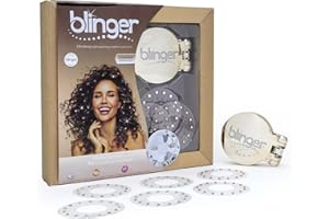 blinger® Shimmer Starter Kit with Gold-Plated blinger® Styling Tool + 90 Precision-Cut Glass Crystals