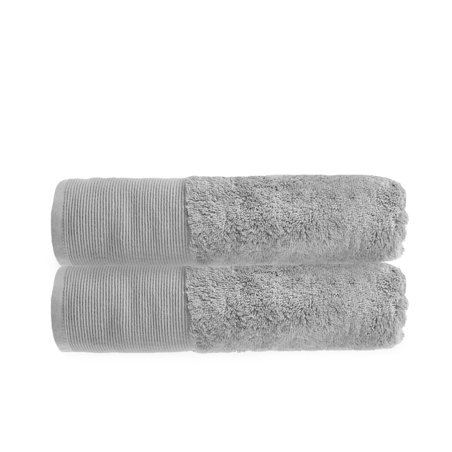 Allure Pack of 2 Bamboo Bath Towels 70 x 125cm – Luxury Super Soft Hypo-Allergenic Plush 550GSM Pair of Bathroom Towels (Silver Grey)