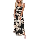 WIHOLL Women's Maxi Dresses for Women Casual Long Summer Sun Dresses 2026 Spaghetti Strap Hawaiian Vacation Outfits for Women
