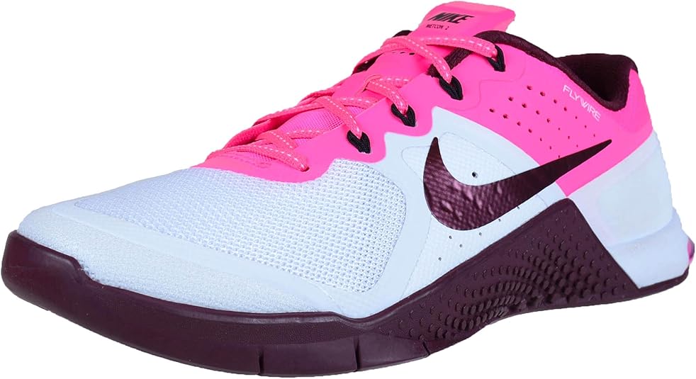 Amazon.com | NIKE Womens Metcon 2 Cross Training Shoes White Night Maroon Pink 821913 106 | Road 