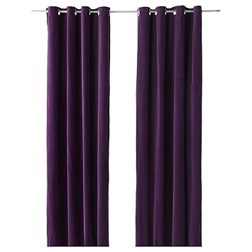 Ikea Sanela Curtains Red Cotton Velvet Blackout 2 Panels Grommet