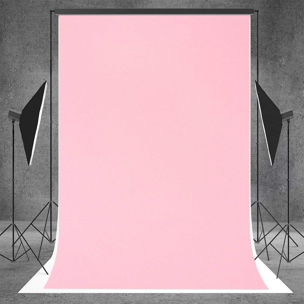5x7ft(220x150cm) Light Pink Photo Backdrops Birthday Photography Backdrop Studio Photo Shoot Background for Parties(with Pocket, After Ironing, The Effect is Better)