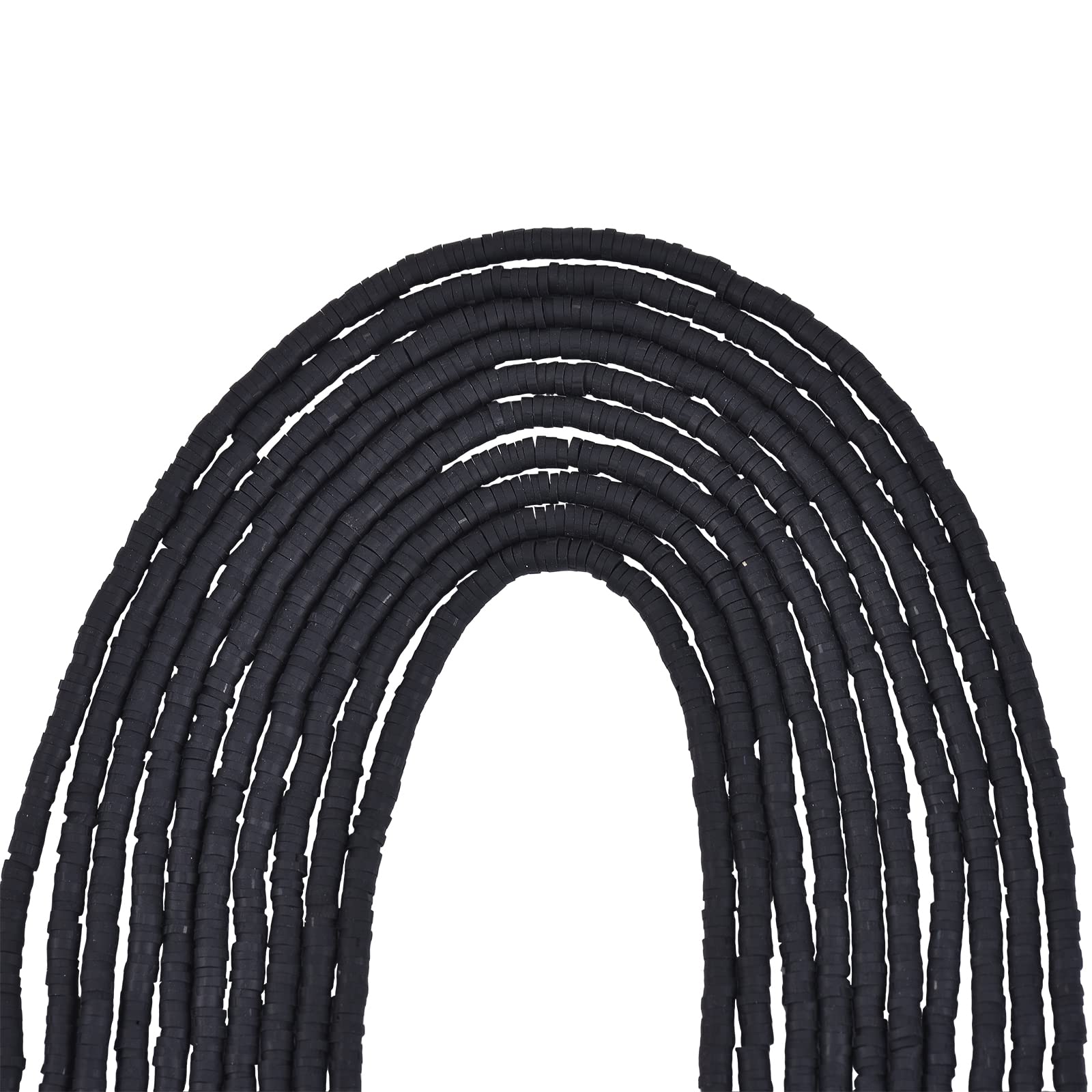 Airssory 3800 Pcs Environmental Handmade Polymer Clay Spacer Beads Disc Heishi Slice Loose Beads for DIY Necklace Bracelet Earrings Jewelry Making - 4x1mm Black