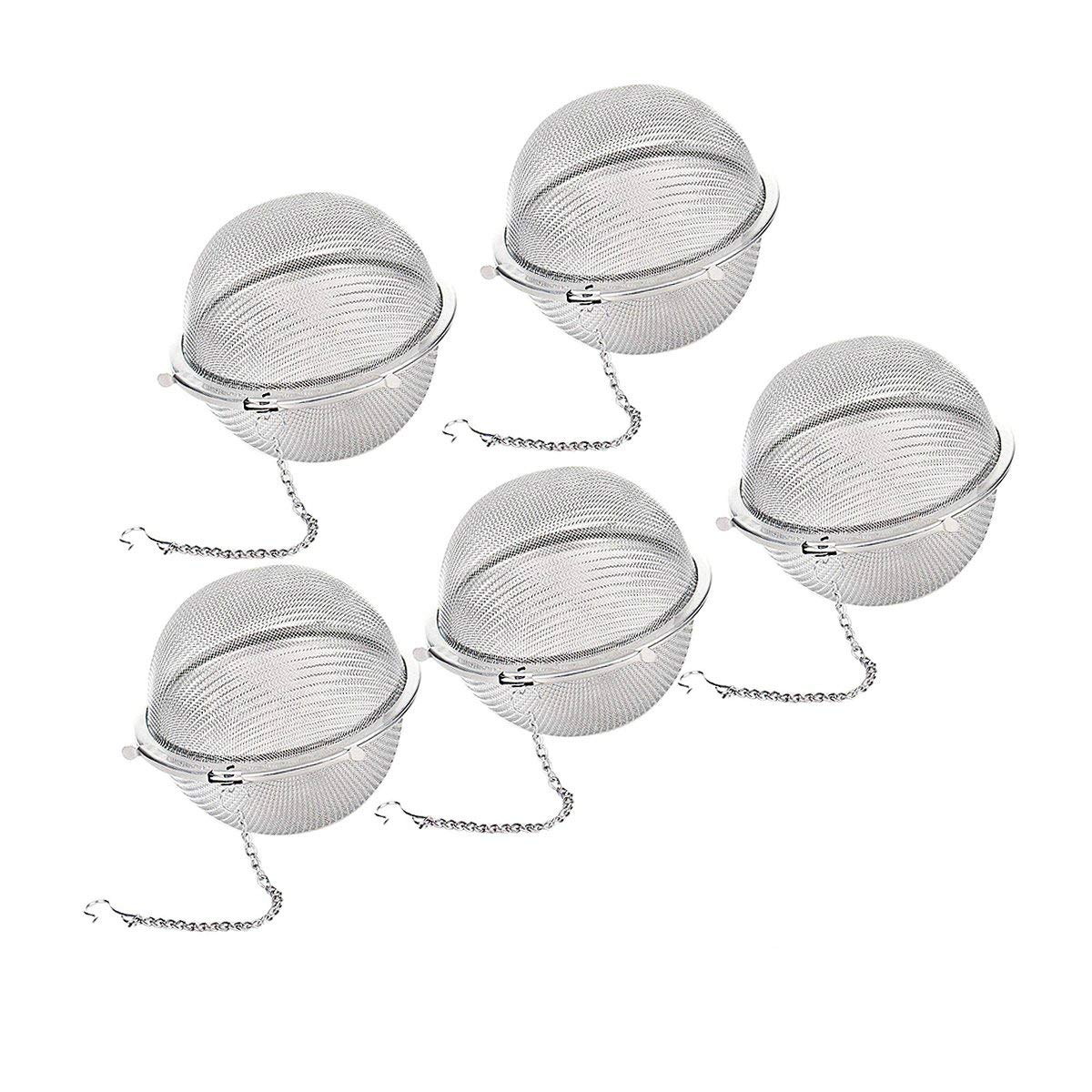Stainless Steel Tea Ball Loose Tea Infuser Strainer Filter Diffuser Herbal Spice 5 PCS