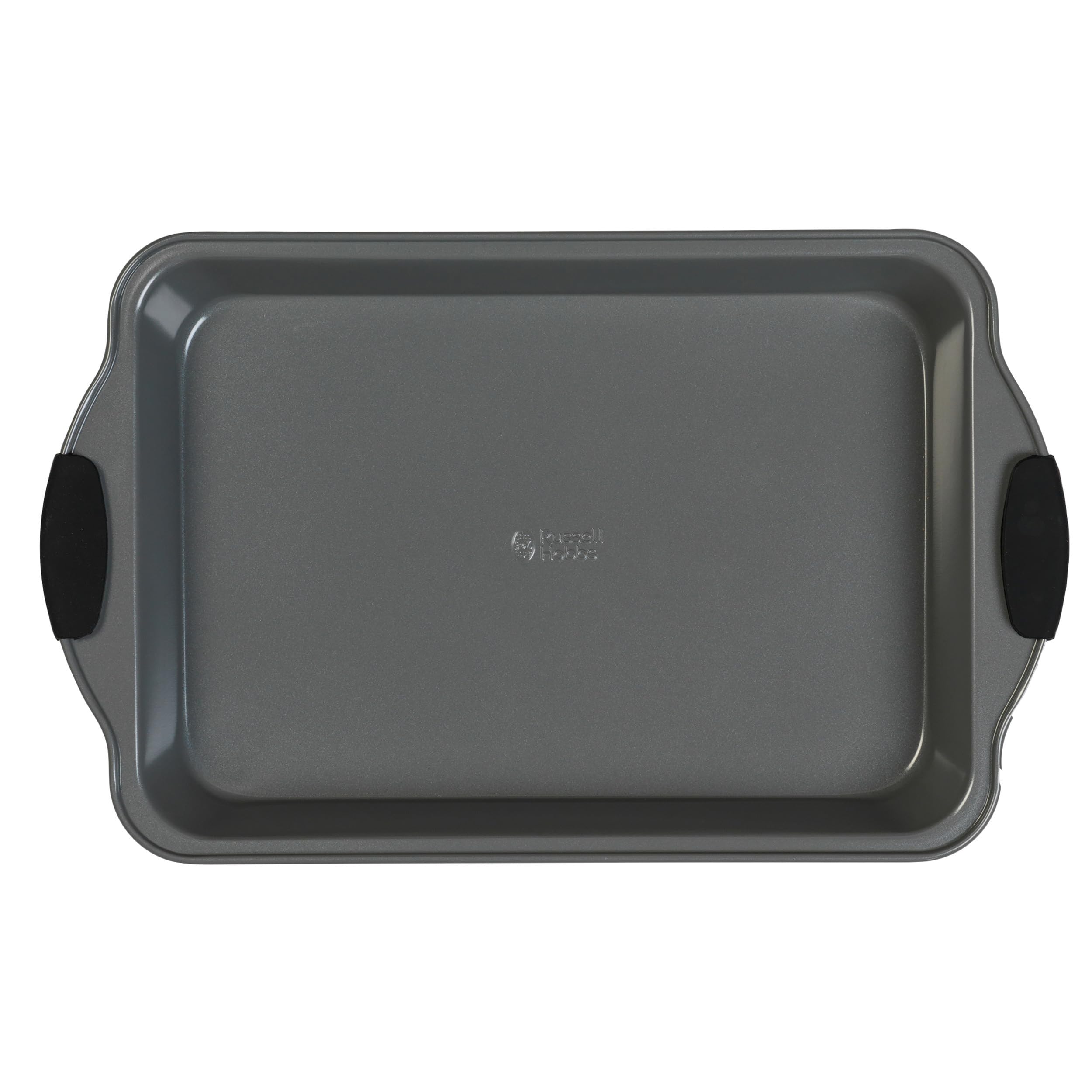 Russell Hobbs RH01969EU Roasting Tin - NonStick Oven Tray With Easy Grip Silicone Handles, Deep Baking Pan Roaster, Large Carbon Steel Ovenware, Roast Meat/Potato Tin, Pearlised Collection, Grey, 40cm