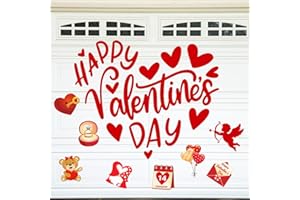 Landhoow 30 Pcs Valentine‘s Day Garage Door Magnets Decoration Happy Valentine‘s Day Garage Door Decor Love Heart Cupid Car Refrigerator Magnets Stickers Decals for Romantic Valentine Supplies