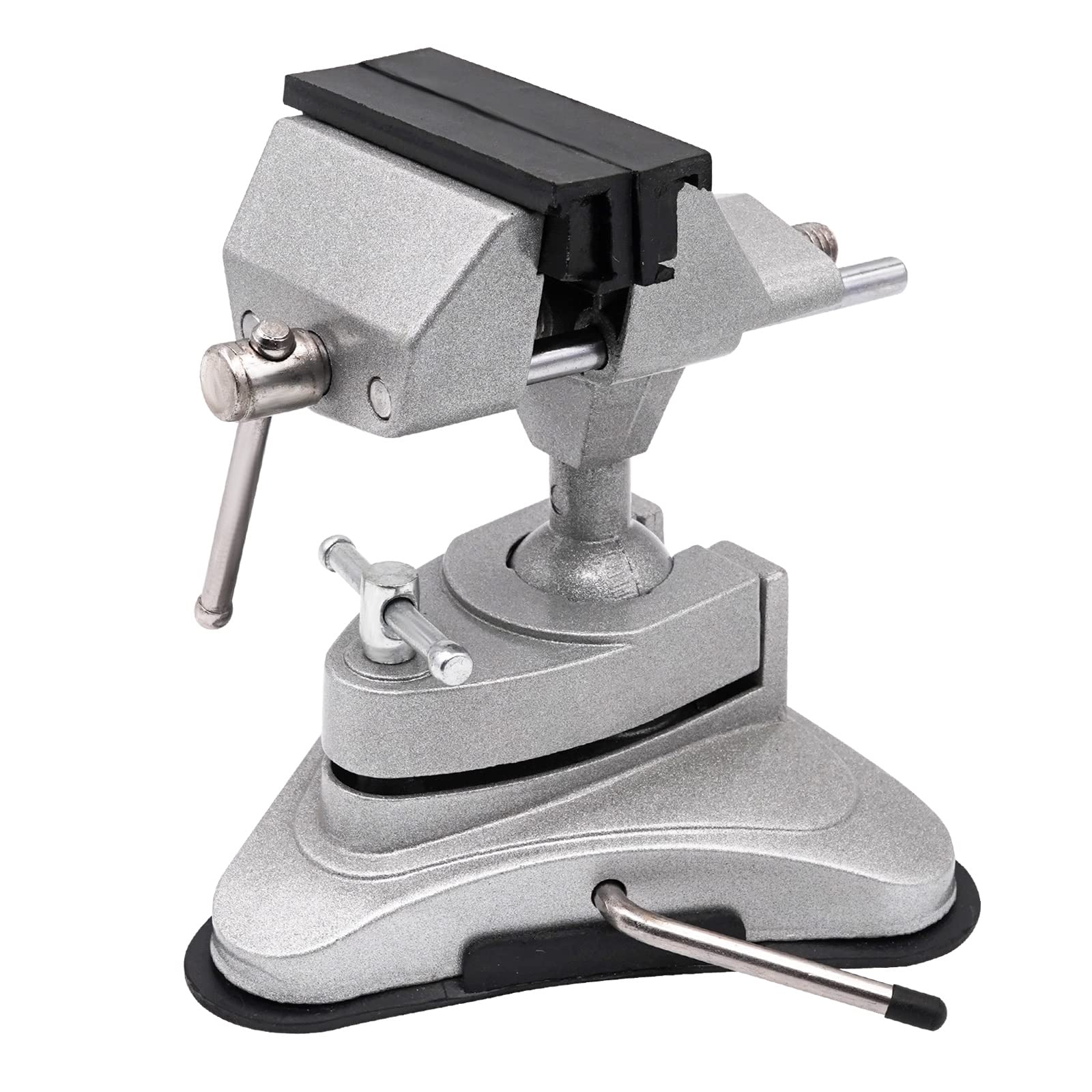 BREUAILY Portable Table Top Vice Clamp Aluminum Alloy Vise clamp with 360 Degrees Swiveling and Suction Base Universal Table Bench Vise for DIY Repairs, Modelling, Soldering, Lockpickin