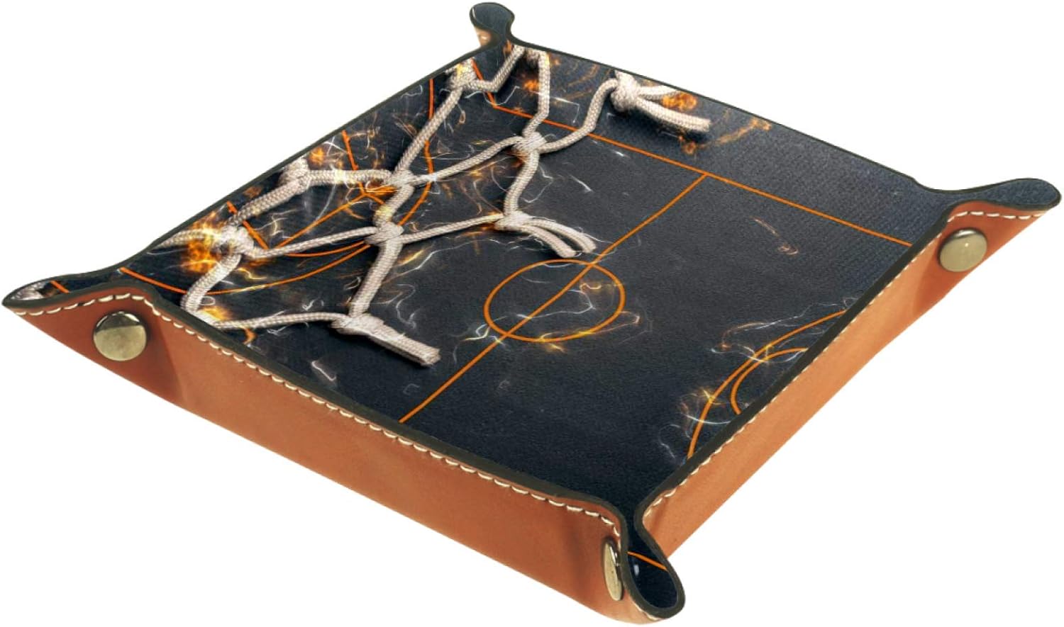 Kleine Aufbewahrungsbox,Herren-Valet-Tablett,Basketball Banner