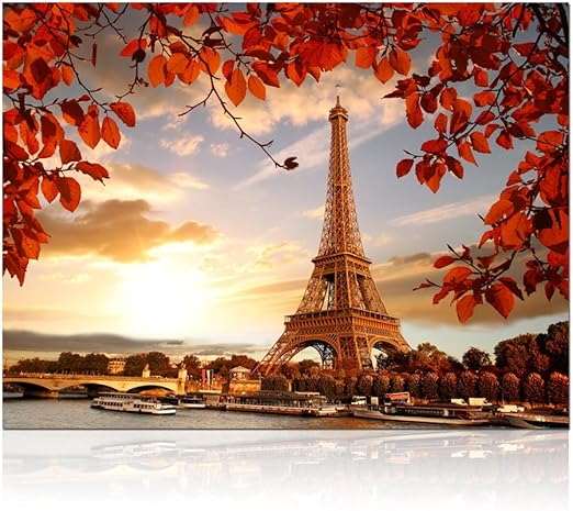 EIFFEL TOWER AUTUMN PHOTOS ON FRAMED CANVAS WALL ART PRINTS PARIS PICTURES DECO