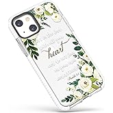 Clear Case Compatible with iPhone 13 (6.1 inch),Girls Women Bible Verses Pink Floral Design Christian Inspirational Proverbs 3:5 Quotes Soft Protective Shockproof Case Compatible for iPhone 13