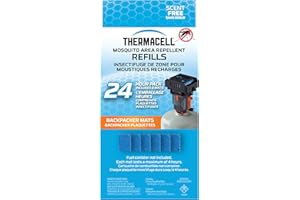 Thermacell Backpacker Mosquito Repellent Mat-Only Refills, 24-Hour Pack; Contains 6 Repellent Mats, Each Lasting 4 Hours; Use