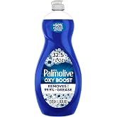 Palmolive Ultra Oxy Boost Liquid Dish Soap, Deep Grease Cutting, 32.5 fl oz | Foaming Action, Removes up to 99.9% of Grease, Dish Detergent, Gentle on Hands, Stuck-On Food Remover, Dishwashing Liquid