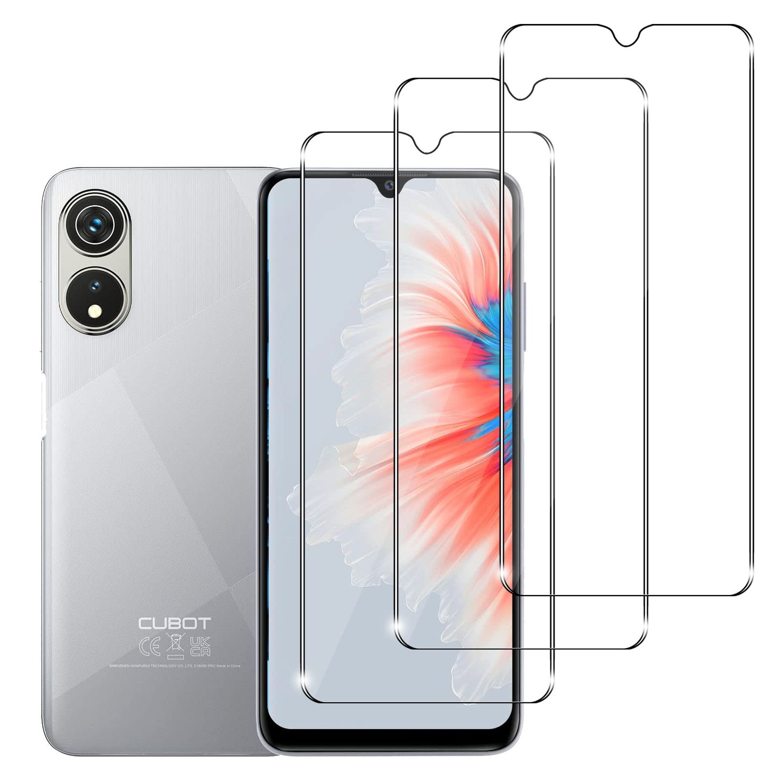 [Pack of 3] Phone Screen Protector for Cubot P60, 9H Tempered Glass Film, Anti-Scratch Mobile Phone Screen Protector, Free from Scratches, HD Screen Protector for Cubot P60