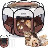 Nobleza Pop Up Dog Playpen Foldable Pet Fence 24.4x24.4x17.7 in