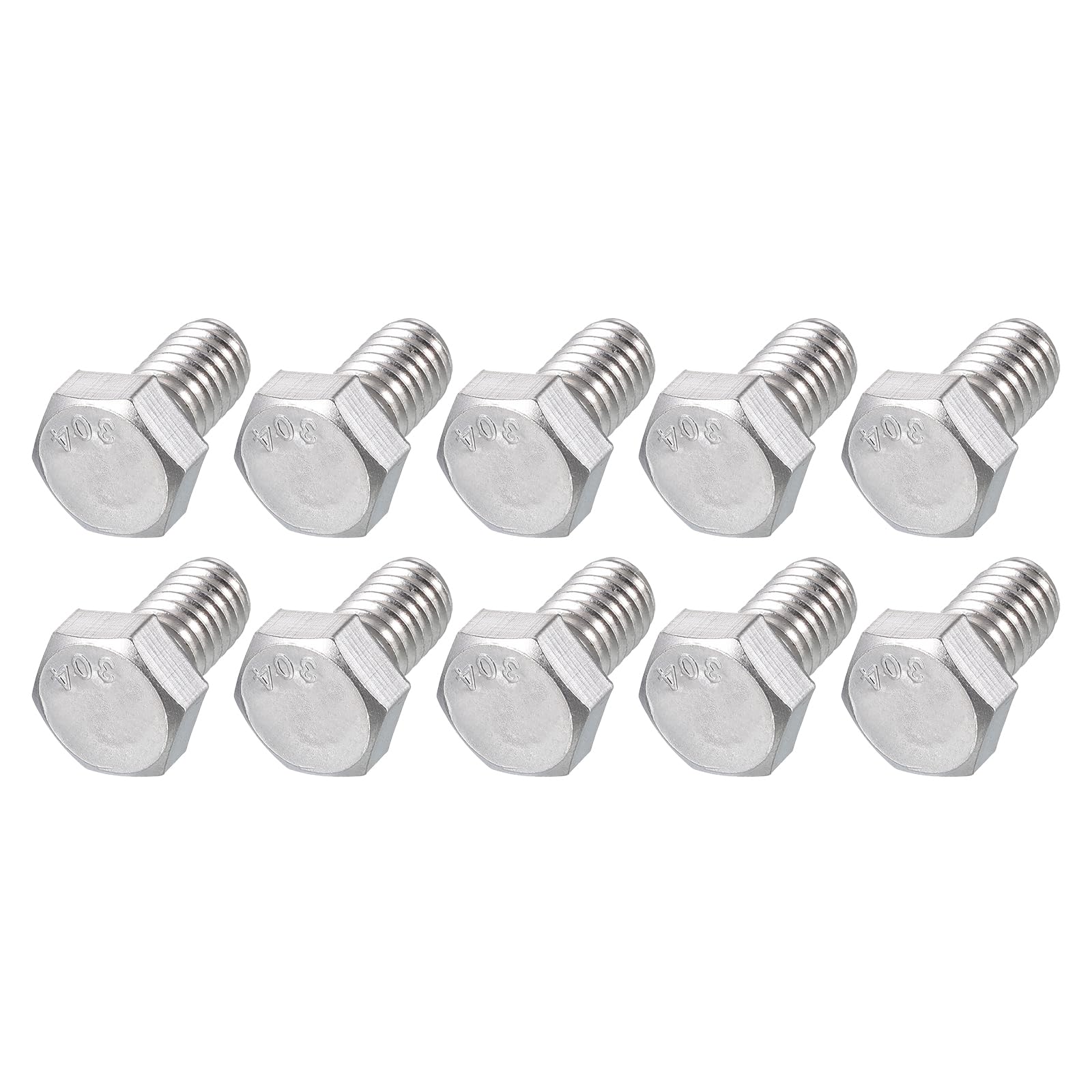 METALLIXITY Hex Head Bolts (5/16-18 x 1/2") 25Pcs, 304 Stainless Steel 18-8, Fully Threaded, External Hex Drive, Plain Finish, Hex Head Screw Bolt, Silver — image 1
