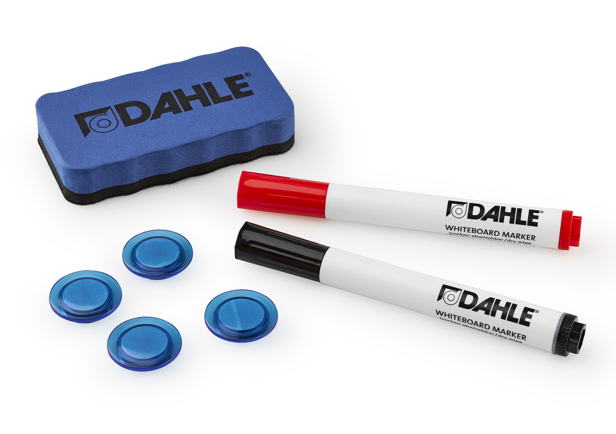 Dahle 9514013540 Whiteboard Starter (2 Boardmarker Red/Black, 4 Magnets Magnetic Wiper 1)