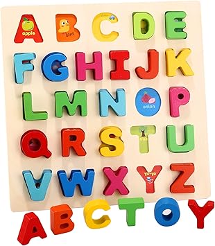 Amazon.com: Humerry Kids - Puzzle de madera con letras gruesas ABC ...