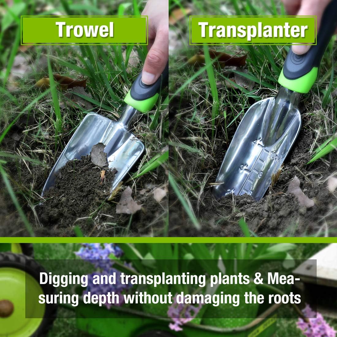 WORKPRO Garden Tool Set 5 Pieces Gardening Work Gifts Cast Aluminum Outdoor Hand Tools Kit for Men and Women Including Trowel Transplanter Weeder Hand Fork Cultivator: Home Improvement