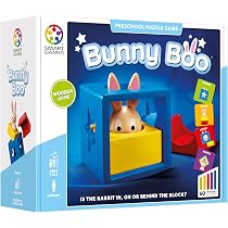SmartGames - Day and Night - Wooden Puzzle Game - Reproduce the Step-by-Step Images - 48 Challenges of Different Levels - 1 Player - For Children from 3 Years Old - French Version