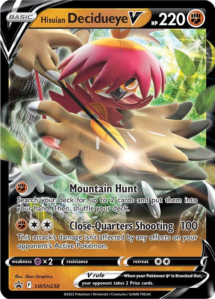 Pokémon - Hisuian Decidueye V - SWSH238 - Black Star Promo - Astral Radiance Trading Card