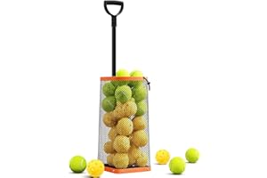 Lineslife Tennis Ball Hopper, Lightweight Pickleball Picker Upper, Holds 50+ Tennis & 40+ Pickleballs, Portable and Adjustable for Court Training, Carrying Case for Court, Car Trunk