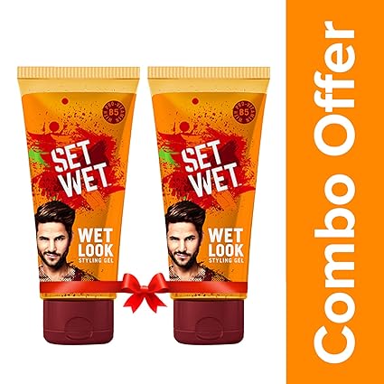Set Wet Wet Look Hair Styling Gel For Men, 100ml (Pack of 2)