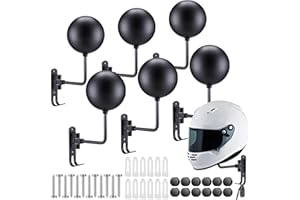 Shimeyao Motorcycle Helmet Rack Wall Mount Helmet Holder 180° Rotation Motorcycle Gear Hanger Display Stand with 2 Hooks for Men Women, Bike Coats, Caps, Jacket, Glove, Sportswear Accessories
