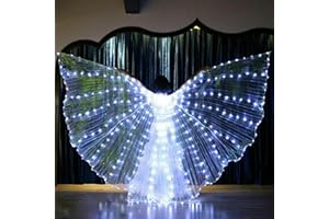 Ragyzity LED Isis Wings Light Up Wings Glow Light Up Belly Dance Costumes, Led Butterfly Wings for Halloween Christmas
