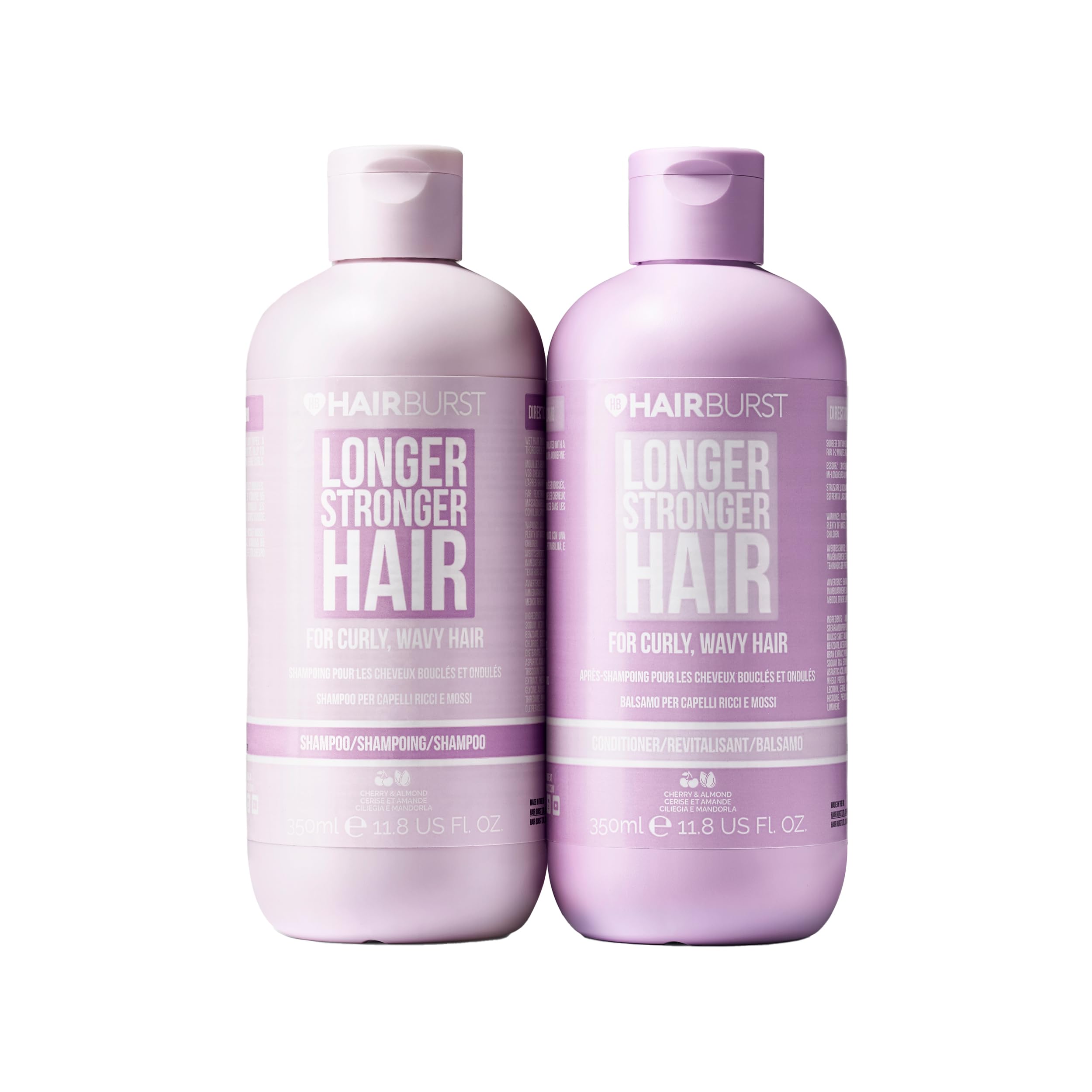 HAIR BURST Wavy & Curly Hair Shampoo and Conditioner Set — Sulfate, SLS, Paraben Free, CGM Approved - Nourishing Amino Acids, Almond Extract & Cherry Oil - Curl Enhancing, Frizz Control & Moisturising — image 1