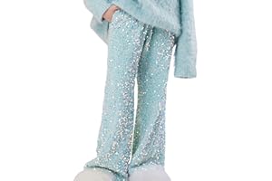 WELAKEN Sequin Casual Pants for Girls with Lining Kids & Little Girl's Sparkling Trousers